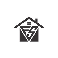 FS home logo. Real estate creative minimal design symbol