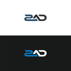 ZAD logo. Z A D design. White ZAD letter. ZAD, Z A D letter logo design. Initial letter ZAD linked circle uppercase monogram logo R letter logo vector design.  - obrazy, fototapety, plakaty