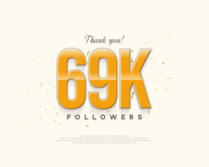 Simple design thank you 69k followers, with a light shiny design.