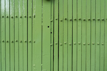 Rebar wall background. Painted green. Abstract wall texture backdrop.