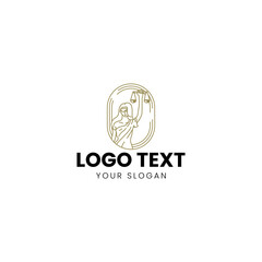 Law Girl Logo Design Vector
