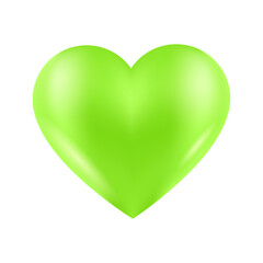 Vector green heart isolated on white background. happy valentine's day greeting template