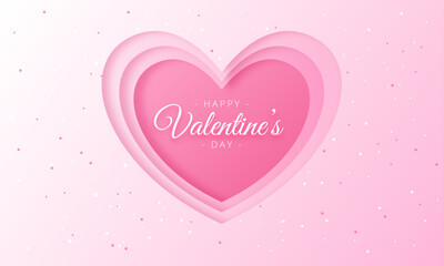 Vector pink heart valentines day love background design
