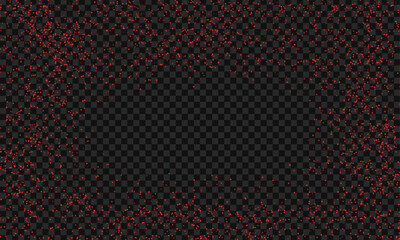 Vector transparent red glitter background