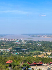 Obraz premium Wat Roi Phra Phutthabat Phu Manorom, Mukdahan, Thailand