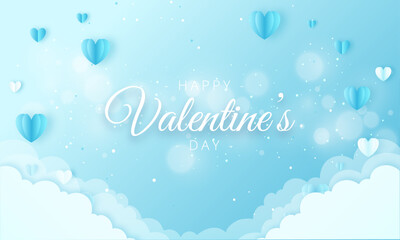 Naklejka na ściany i meble Vector valentine's day background in paper style