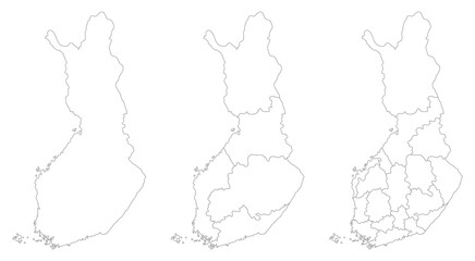 Finland map. Map of Finland in set