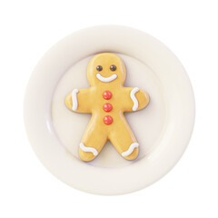 Stylized Gingerbread Man with plate 