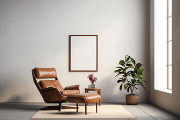 Minimalist Poster Frame Mockup Indoor created with Generative AI