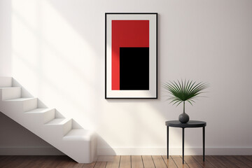 Minimalist Poster Frame Mockup Indoor created with Generative AI