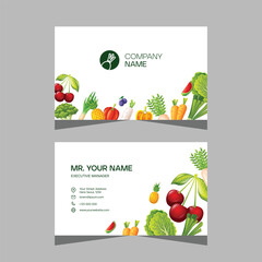 Concept business card design template for vegetable and fruit business