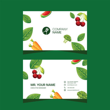 Concept business card design template for vegetable and fruit business