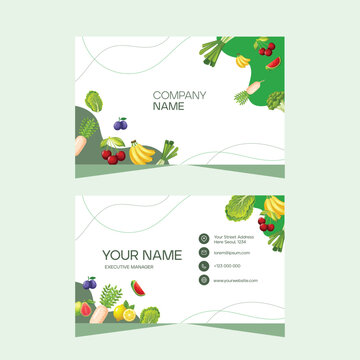 Modern creative vegetable business card template design