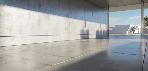 Fototapeta premium Real-world perspective of a concrete texture overlay seamlessly integrated into a virtual surface
