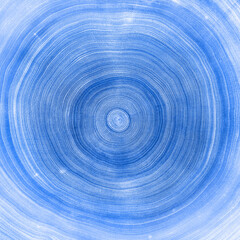 Light blue indigo tree rings background detailed pattern with circles and growth rings out of center