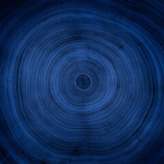 Dark deep blue tree rings background detailed pattern with circles and growth rings out of center