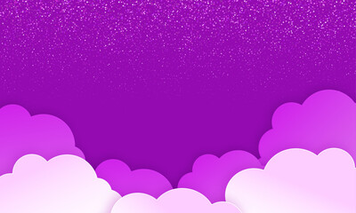Vector purple clouds with sparkling background design