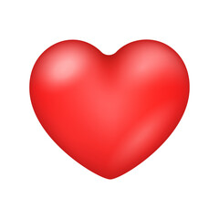 Vector red heart love shape isolated on white background