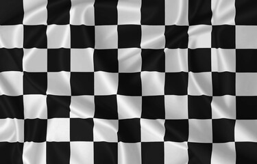 Formula flag waving in the wind on silk texture