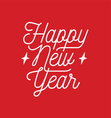 Happy new year lettering. Vector illustration.