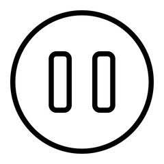 This is the Pause icon from the Music Player icon collection with an Outline style