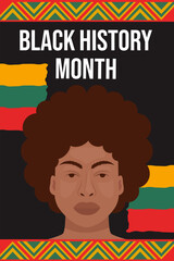 black history month vertical banner illustration design