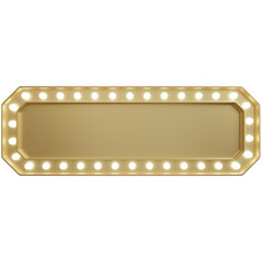 3d render of golden billboard light bulb with copy space.