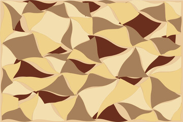 Geometric of pattern vector. Design mosaic of polygon tile brown on cream background. Design print for illustration, textile, kids, magazine, cover, card, background, wallpaper. Set 8