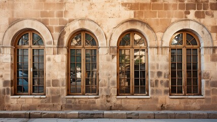 Windows with ornamented bars.
