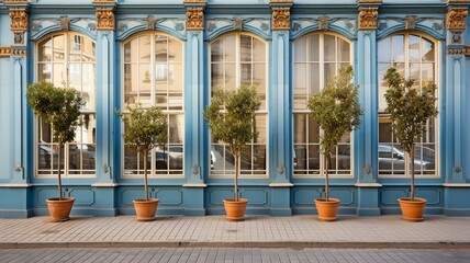 Windows with ornamented bars.