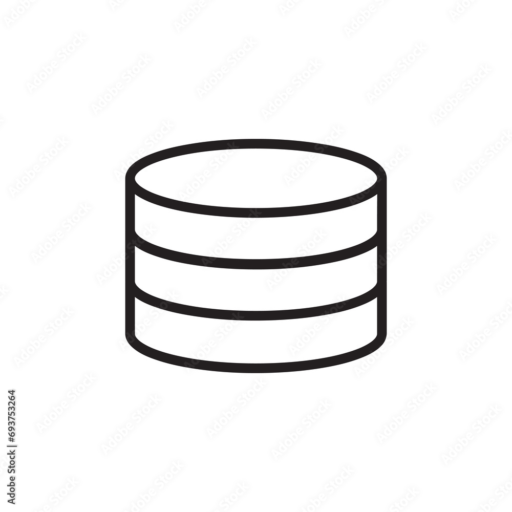 Poster database storage vector icon technology, flat simple illustration on white backgrounnd..eps