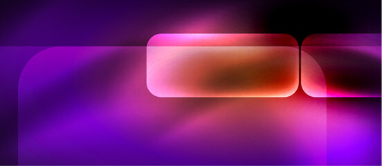 Neon glass shapes for your text or product presentation geometric background. Vector illustration For Wallpaper, Banner, Background, Card, Book Illustration, landing page