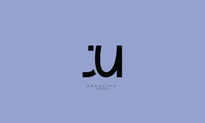Alphabet letters Initials Monogram logo JU UJ J U