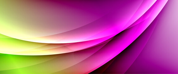Dynamic flowing waves on gradient color background. Vector illustration For Wallpaper, Banner, Background, Card, Book Illustration, landing page