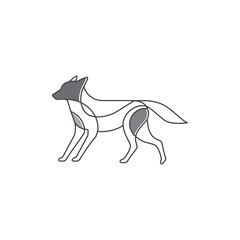 coyote animal predator nature forest wolf logo design graphic vector