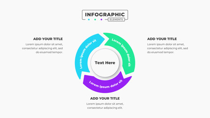 Vector circle arrow infographic design template with 3 steps or options