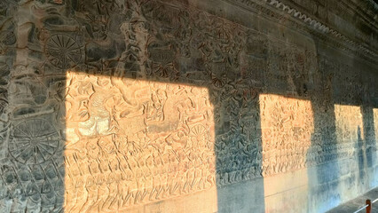 texture on the wall at angkor wat 