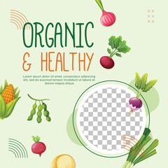 Template design for flyer healthy vegetarian 