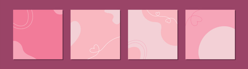 Set of pink backgrounds for Valentine's Day.