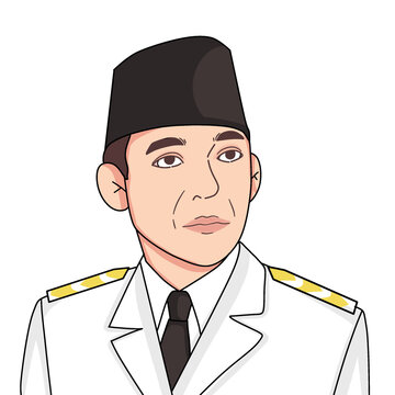illustration of Indonesia's first president, Ir Soekarno
