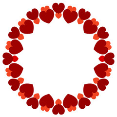 Heart circle frames , Valentine frame, Romantic frames in circle , Round frame with heart pattern design, Valentine's Day decorative frame element , vector illustration