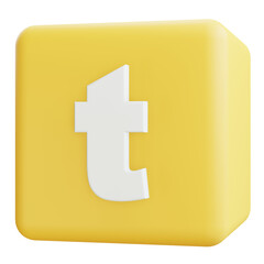 Obraz premium Small letter t 3d Icon