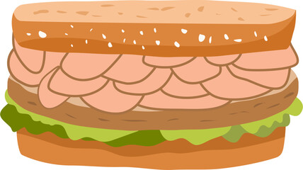 Meat toast food illustration