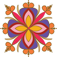 Colorful pattern in the shape of a Mandala.
