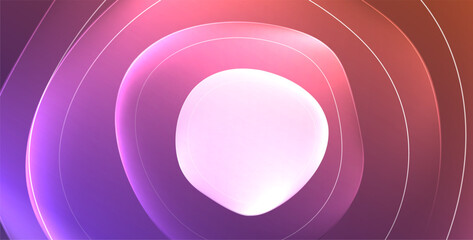 Colorful transparent flowing fluid shapes with glow effect geometric background. Wavy lines round forms. Vector illustration For Wallpaper, Banner, Background, Card, Book Illustration, landing page