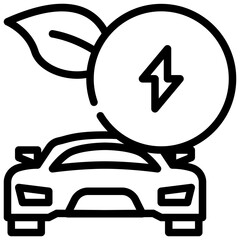 car eco ev power energy saving simple line