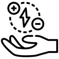 energy power saving support charge simple line