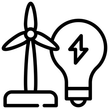eco power energy saving wildmill bulb simple line