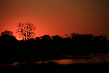 sunset over the river