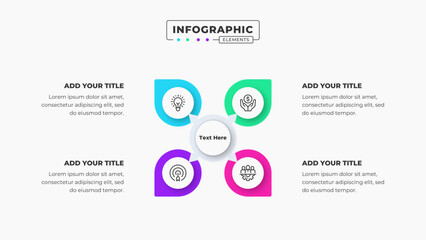 Vector business infographic design template with 4 steps or options